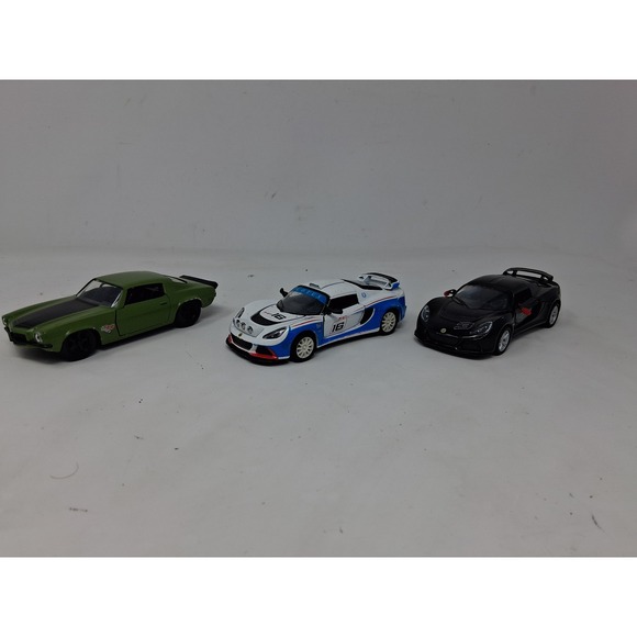 Fast&Furious Chevy Camaro & Lotus Exige Diecast Toy Car Lot of 3 Green Blck. X